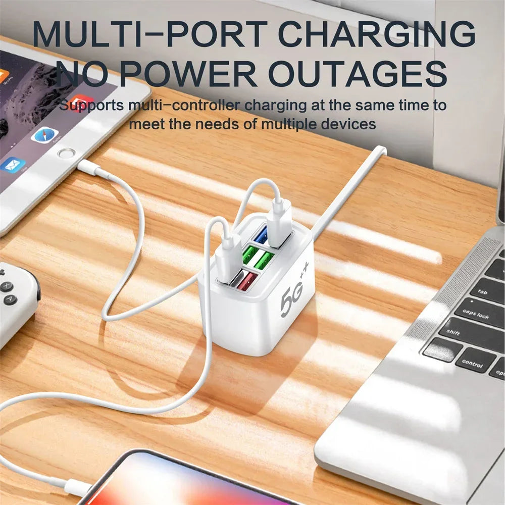 6-in-1 USB Charging Station | Fast Charge for iPhone & Android