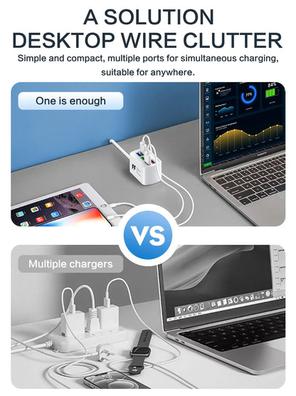 6-in-1 USB Charging Station | Fast Charge for iPhone & Android