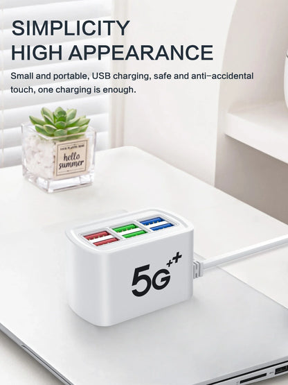 6-in-1 USB Charging Station | Fast Charge for iPhone & Android