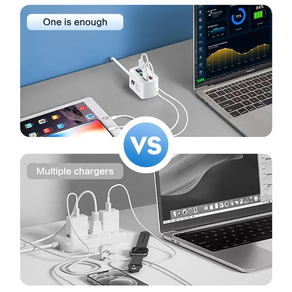 6-in-1 USB Charging Station | Fast Charge for iPhone & Android