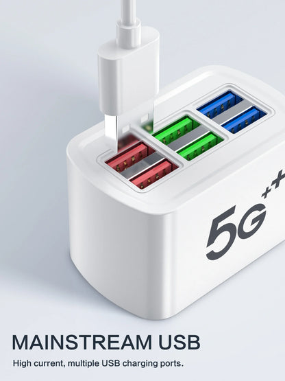 6-in-1 USB Charging Station | Fast Charge for iPhone & Android